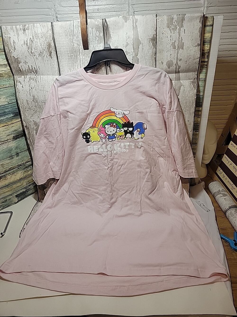 Hello Kitty Pink Strawberry Sanrio Cotton Tee Shirt Womens Size 3XL NWOT